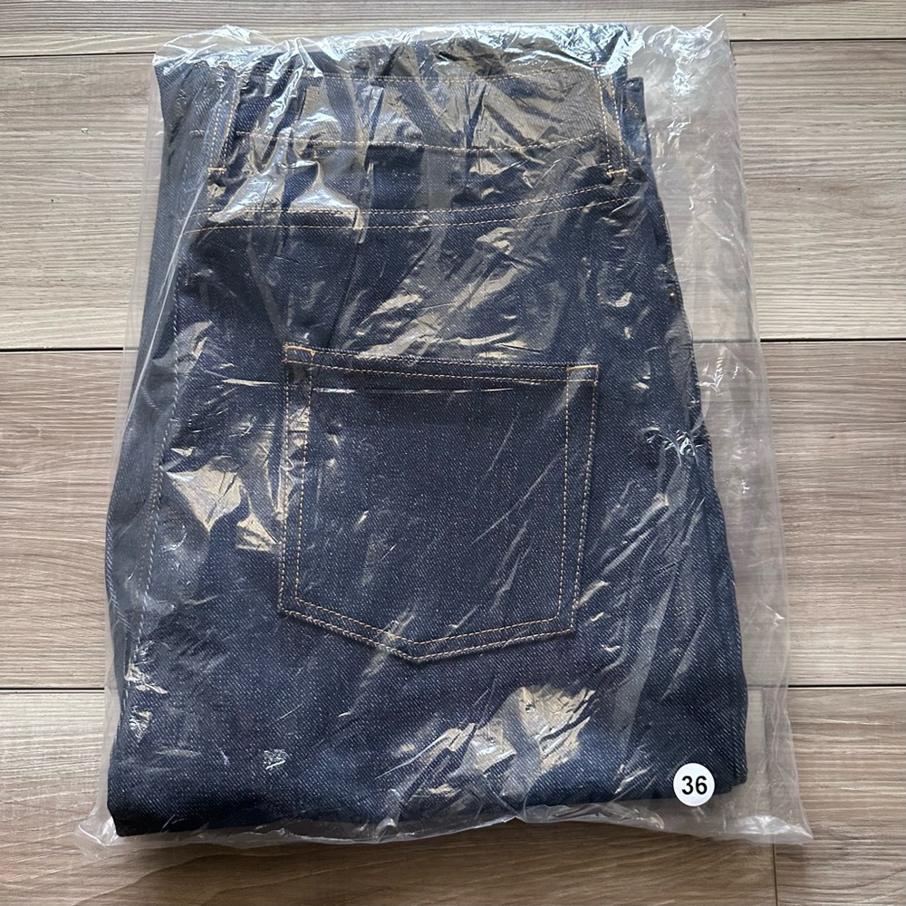 Badfriend Dark Blue Wash Denim With Logo print on front